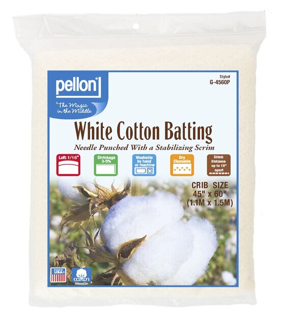 Pellon White Cotton Batting Crib