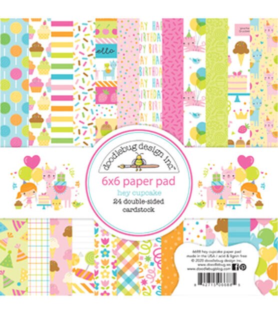 Doodlebug 24 Sheet 6" x 6" Hey Cupcake Double Sided Paper Pack