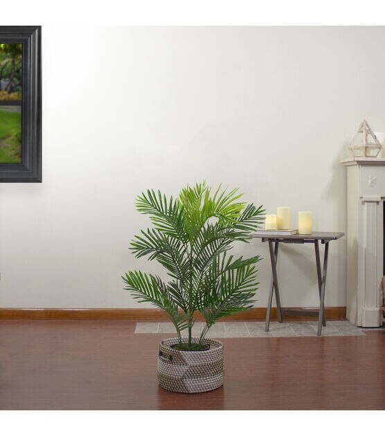Northlight 40" Potted Two Tone Green Artificial Tropical Mini Palm Tree, , hi-res, image 2