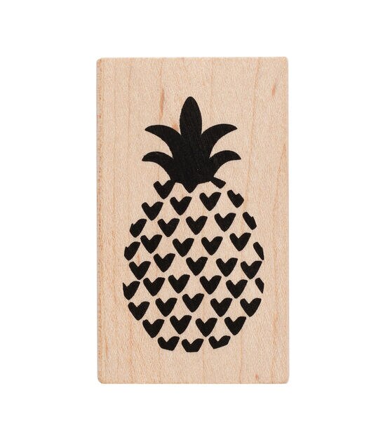 American Crafts Wooden Stamp Pineapple