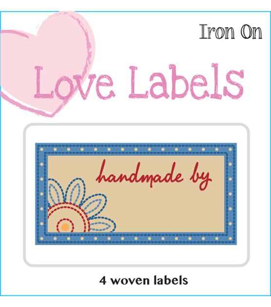 Iron On Love Labels Handmade by Blue