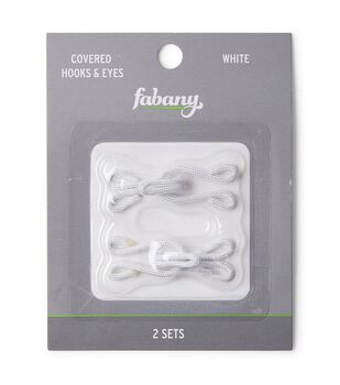 Size 1 & 2 White Hooks & Eyes 20pk by Fabany