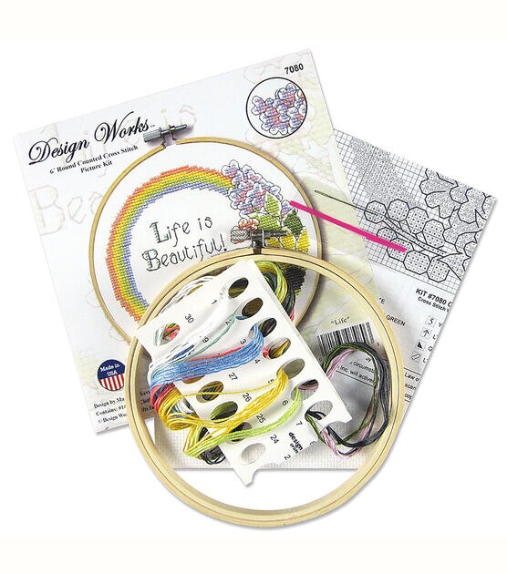 Design Works 6" Life Round Counted Cross Stitch Kit, , hi-res, image 2