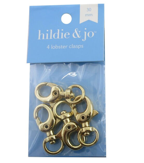 30mm Gold Lobster Clasps 4pk by hildie & jo