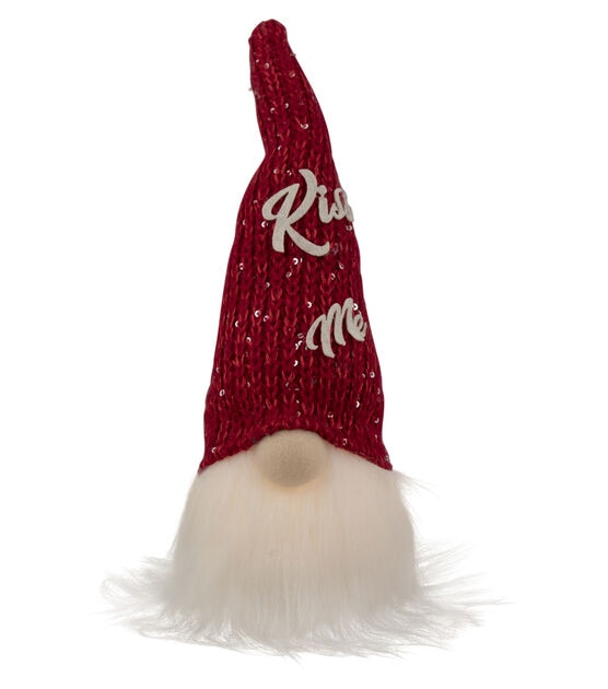 Northlight 11.5" Lighted Red Knit Kiss Me Hat Valentine's Day Gnome