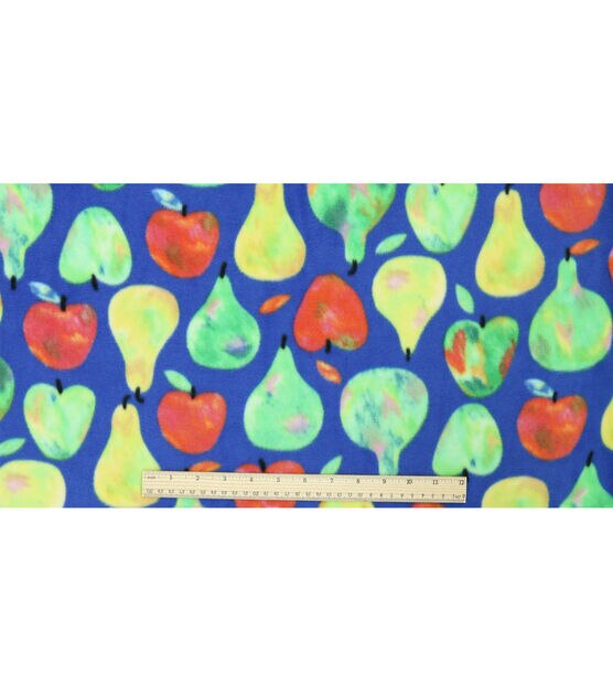 Home Grown Fruits on Blue Anti Pill Fleece Fabric, , hi-res, image 4