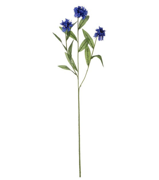 28" Blue Cornflower Stem by Bloom Room