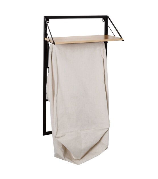 Honey Can Do 18" x 55" Wall Mounted Hamper With Canvas Laundry Bag, , hi-res, image 12