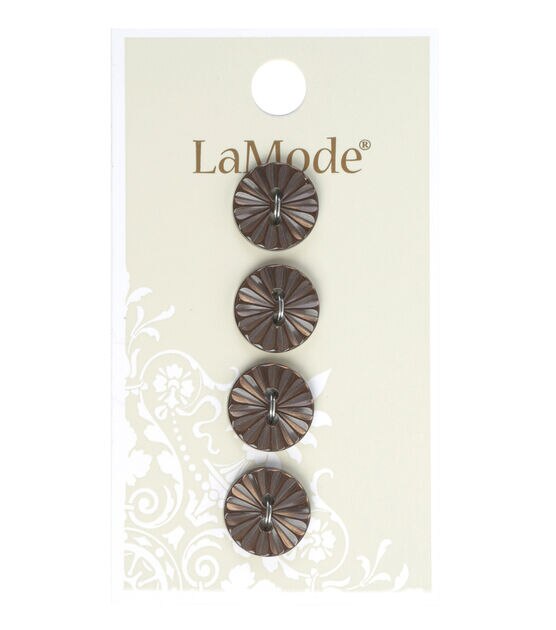 1 1/8 Brown Imitation Leather Buttons, LaMode