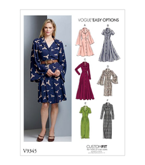 Vogue V9345 Size 6 to 14 Misses Dress Sewing Pattern