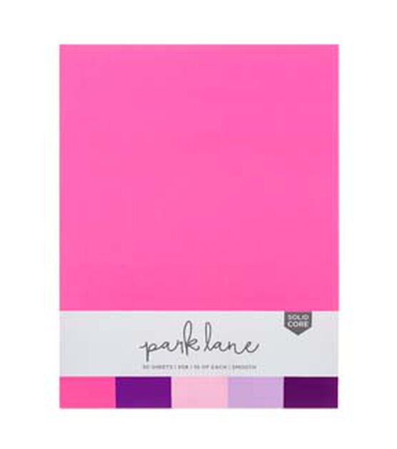 50 Sheet 8.5" x 11" Purple Solid Core Cardstock Paper Pack by Park Lane