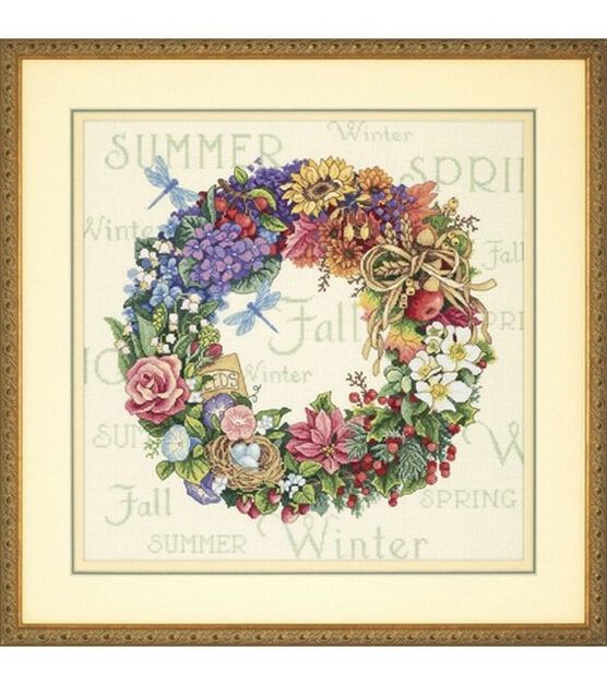 Dimensions 14" Wreath of All Seasons Counted Cross Stitch Kit