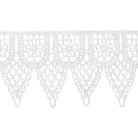 Simplicity Double Scalloped Venice Trim 2.25'' White