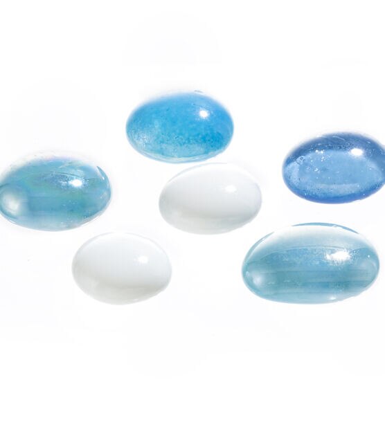 Panacea 42oz Blue Seaside Glass Gems - Bowl Fillers - Floral Craft Supplies & Materials