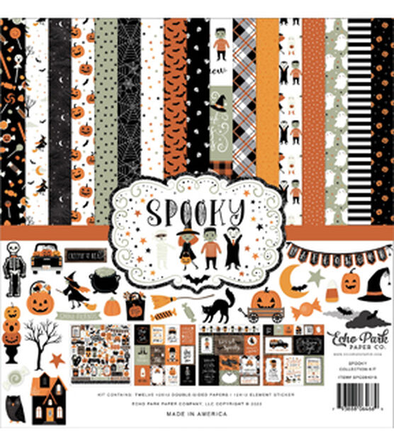 Echo Park Paper Company 12 x 12 Spooky Cardstock Collection Kit 12ct