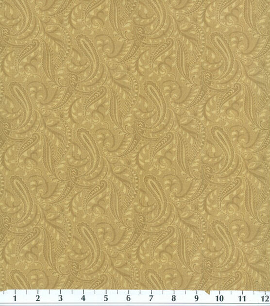 Wide Quilt Cotton Fabric 108'' Beige Paisley