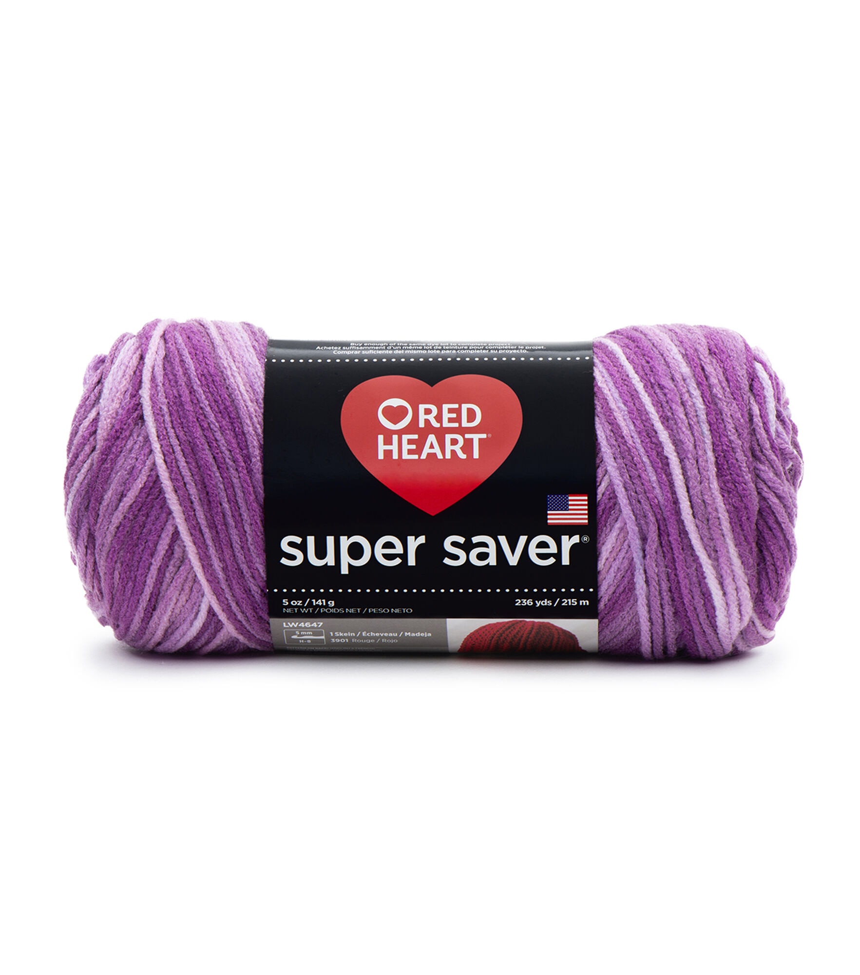 Red Heart Super Saver Worsted Acrylic Clearance Yarn, Purple Tones, hi-res