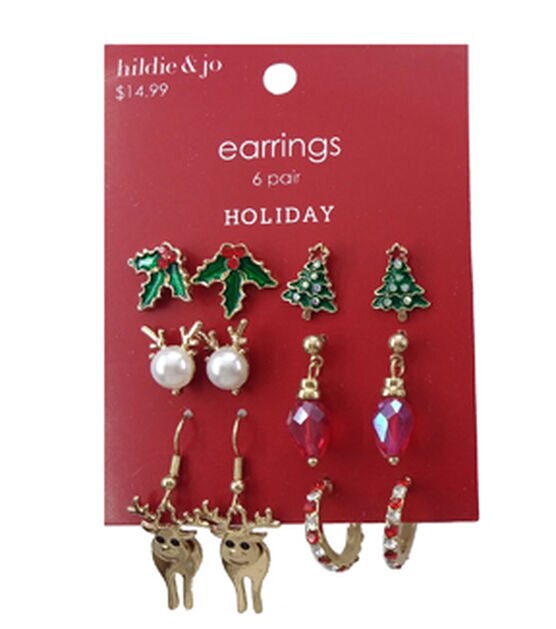 6ct Christmas Reindeer & Tree Earrings by hildie & jo | JOANN