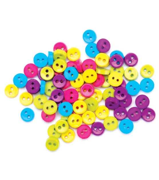 Favorite Findings 1/4"Multicolor Plastic 2 Hole Buttons 75ct