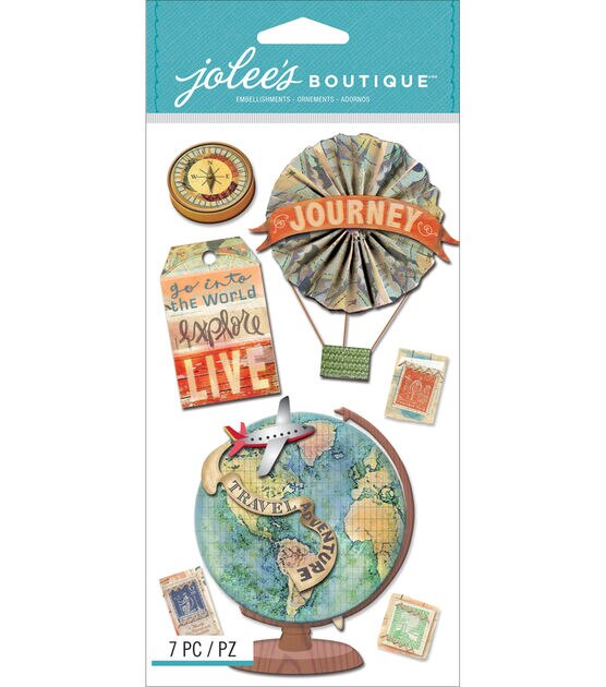 Jolee's Boutique Dimensional Stickers Map Medallions