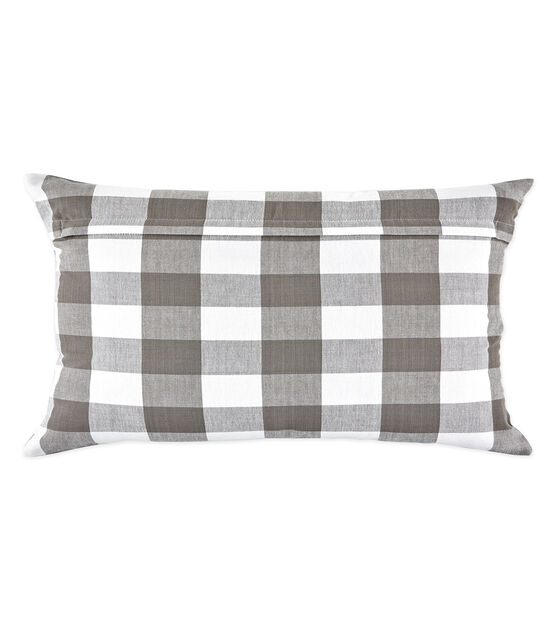 Design Imports Buffalo Check Set Of 4 Lumbar Pillow Covers Gray White Joann