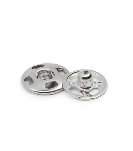 Sew-on Metal Snap Buttons - SILVER or BLACK