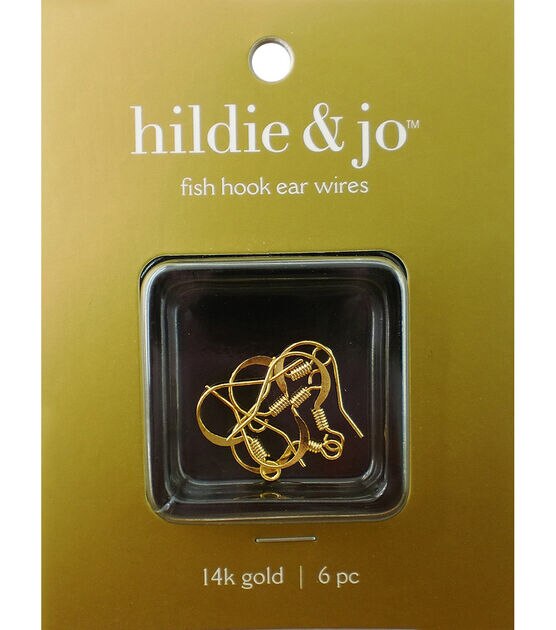1" Gold Plated Fish Hook Ear Wires 6pk by hildie & jo