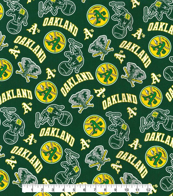 Fabric Traditions Oakland Athletics Cotton Fabric Green Cooperstown, , hi-res, image 2