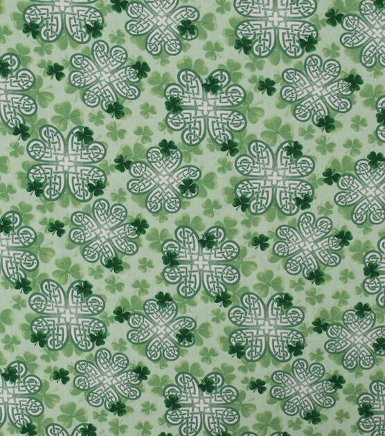 Tossed Celtic Shams Green St. Patrick's Day Cotton Fabric