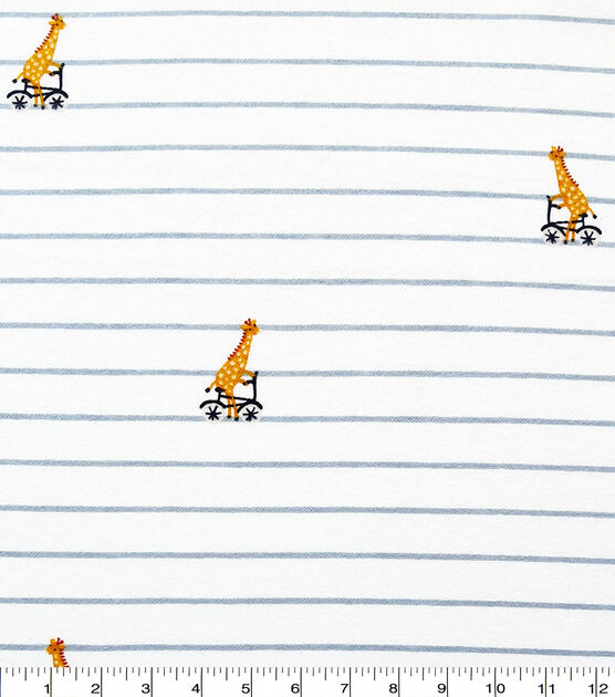 ABC Giraffe on Striped Nursery Flannel Fabric by Lil' POP!, , hi-res, image 3