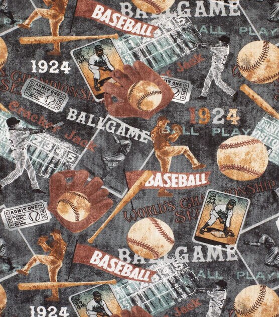 Novelty Cotton Fabric Vintage Players