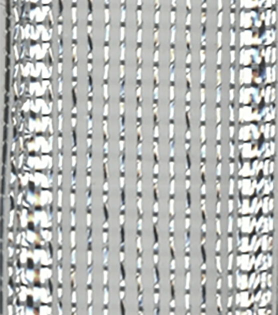 Offray 3/8"x9' Aria Metallic Woven Wired Edge Ribbon Silver, , hi-res, image 2
