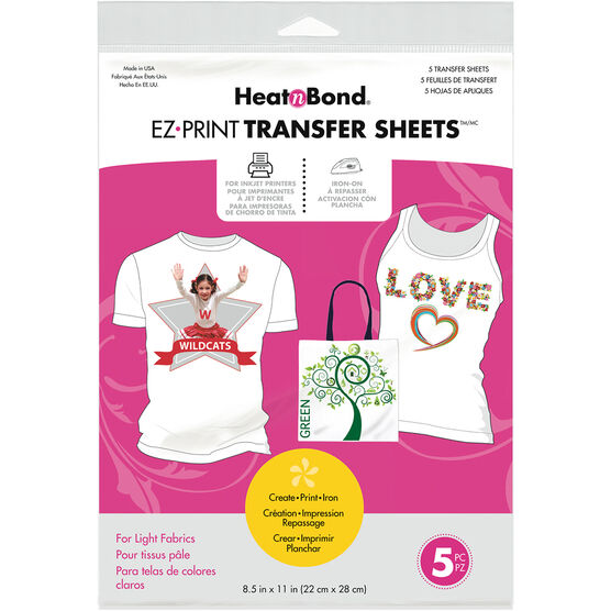 HeatnBond EZ Print 8.5" x 11" Transfer Sheet 5pk