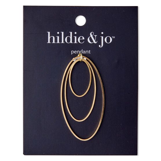 1" x 2" Gold Metal Open Oval Pendant by hildie & jo