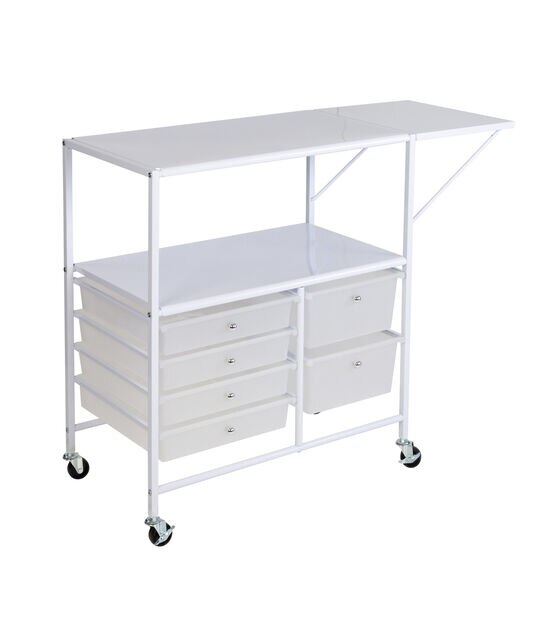 31" Rolling Storage Cart With 6 Drawers & Extended Table by Top Notch, , hi-res, image 7