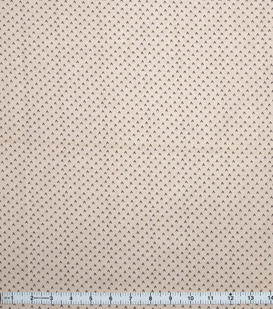 Brown V Print on Cream Cotton Fabric by Keepsake Calico