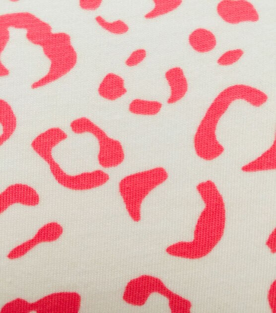 POP! Pink Cheetah Print Jersey Knit Fabric | JOANN
