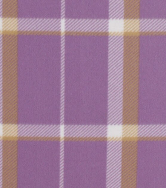 Lavender Plaid Blizzard Prints Fleece Fabric, , hi-res, image 1