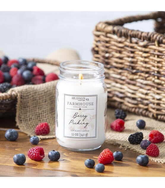 12oz Berry Picking Scented Jar Candle by Hudson 43, , hi-res, image 4