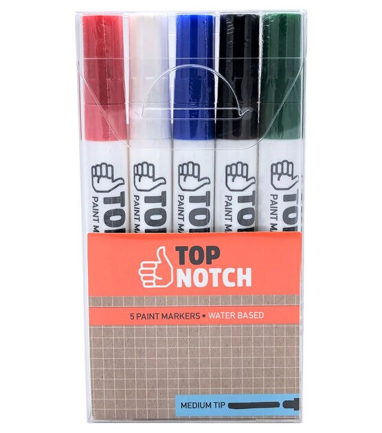 5ct Medium Tip Water Based Paint Marker by Top Notch