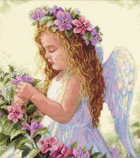 Dimensions 11" Passion Flower Angel Counted Cross Stitch Kit
