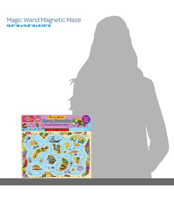 Bendon 15" x 11.5" Magic Wand & Magnetic Wood Mermaids Maze, , hi-res, image 4