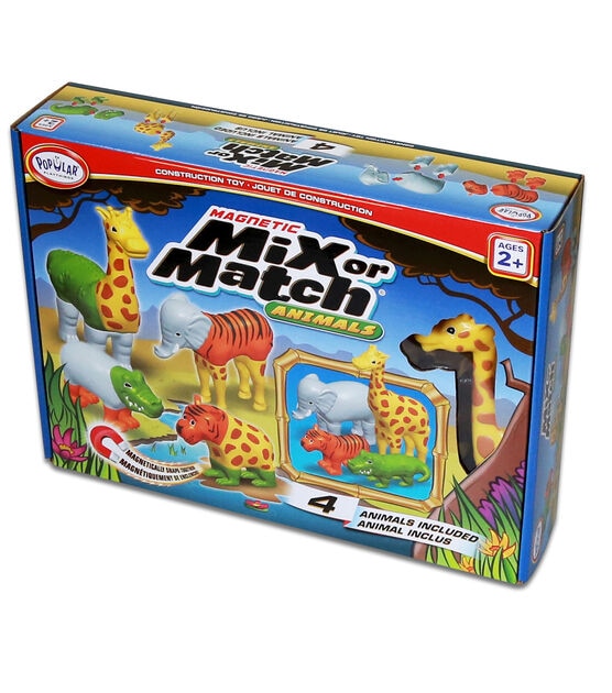 Popular Playthings 16ct Magnetic Mix or Match Animals Construction Set, , hi-res, image 2