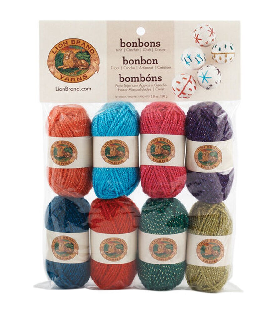 Lion Brand Bonbons 28yds Light Weight Acrylic Yarn, Celebrate, swatch, image 3