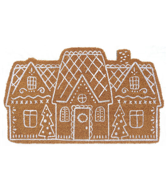 18" x 30" Christmas Gingerbread House Coir Door Mat by Place & Time