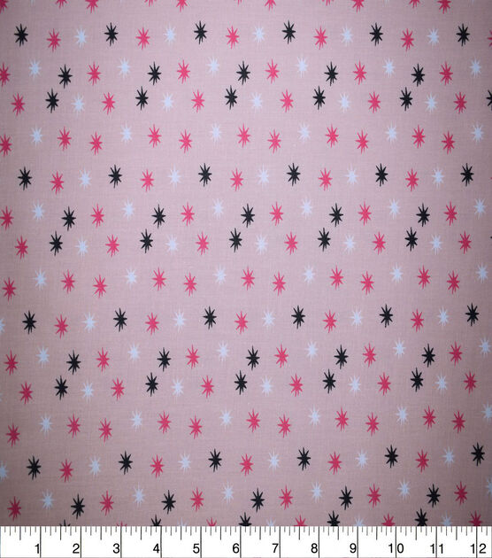 Mini Star Medallions on Pink Quilt Cotton Fabric by Quilter's Showcase