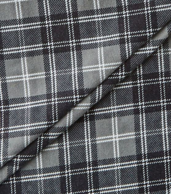 Eddie Bauer Black & Gray Plaid Flannel Prints Fabric, , hi-res, image 3