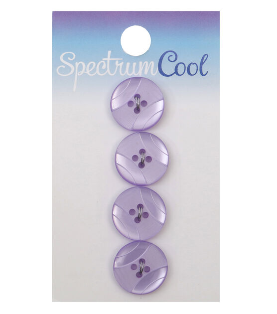 Spectrum Cool 5/8" Lavender Round 4 Hole Buttons 4pk