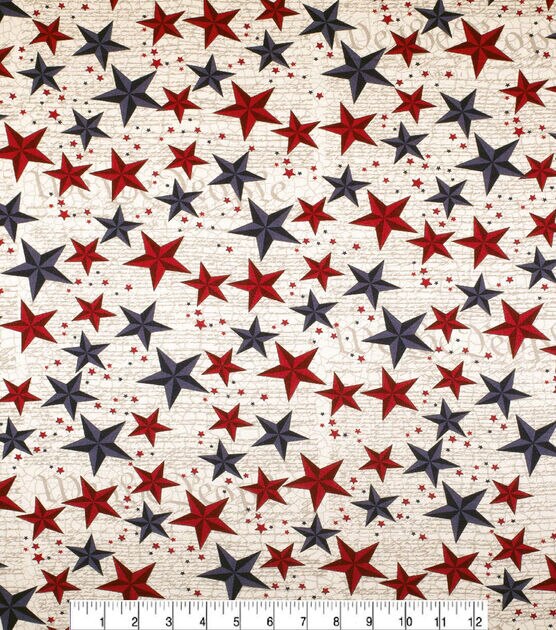 Scripted Texas Stars 43'' Patriotic Cotton Fabric, , hi-res, image 2