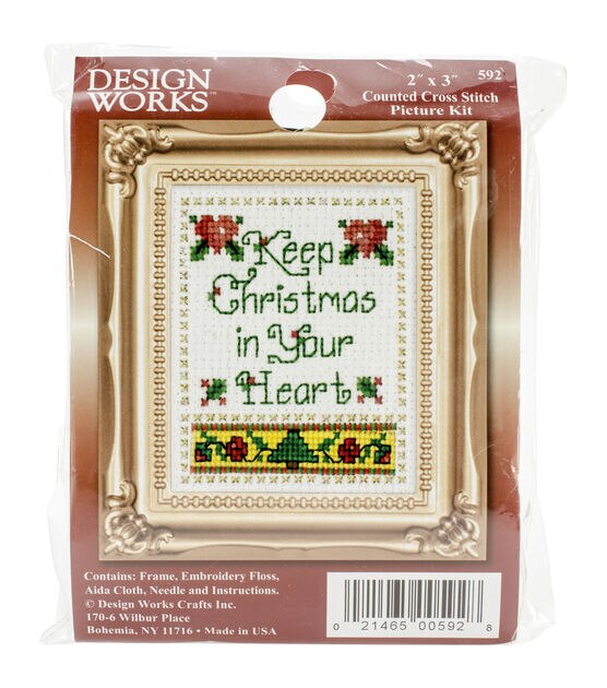 Design Works 2" x 3" Christmas in Your Heart Counted Cross Stitch Kit